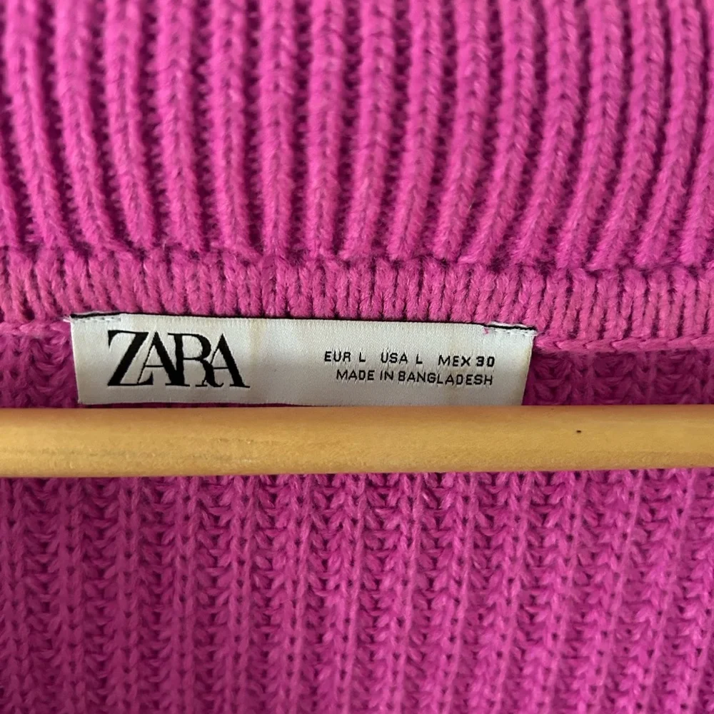 Zara pink cropped knit sweater - Picture 3 of 3